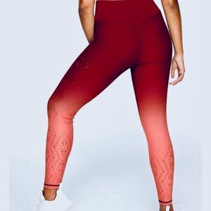 PINK Victoria's Secret Ombre Red and Pink Leggings